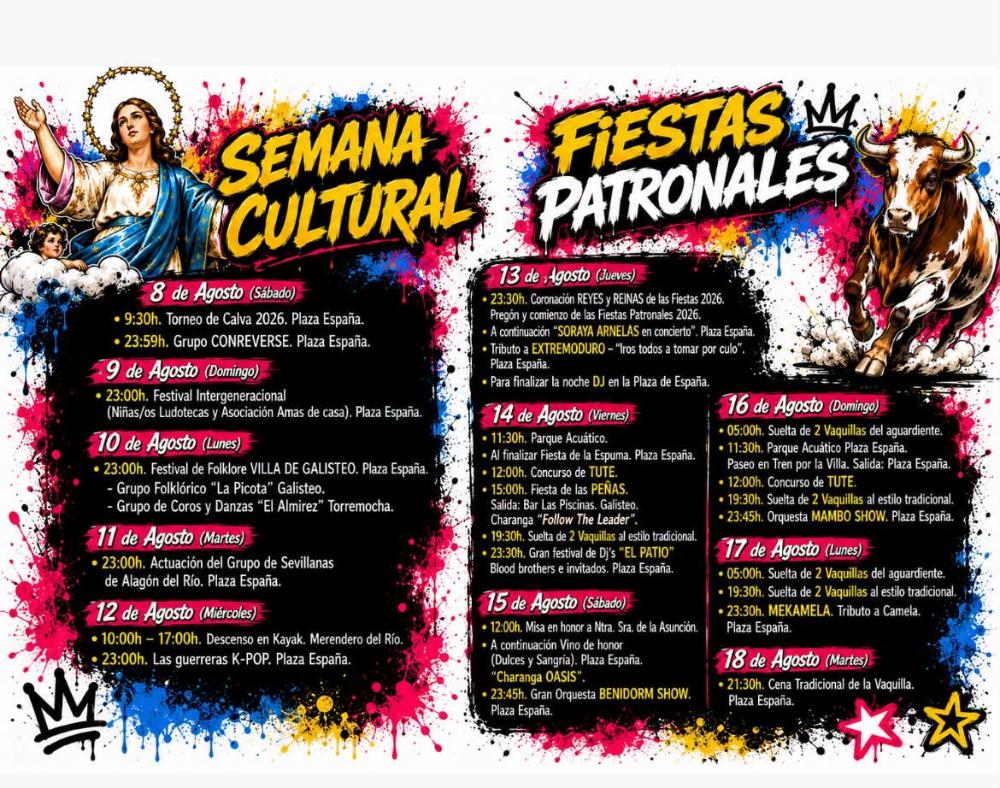 Imagen Cartel oficial de las fiestas Patronales en Honor a N. Sra. de la Asunción 2026.